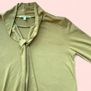 Versatile Green Trisha Tyler Tie Neck Top
